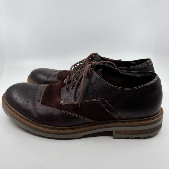 Clarks Mens Leather Upper Wingtip Dress Shoes Brown US 9.5 Lace-Up Office Formal - Picture 14 of 16